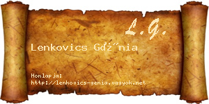 Lenkovics Génia névjegykártya